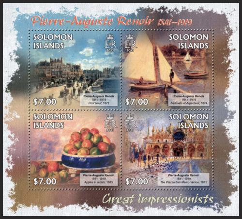 Poštovní známky Šalamounovy ostrovy 2013 Umìní, Pierre-Auguste Renoir Mi# 1721-24 Kat 9.50€