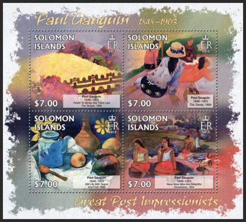 Potovn znmky alamounovy ostrovy 2013 Umn, Paul Gauguin Mi# 1741-44 Kat 9.50 - zvtit obrzek