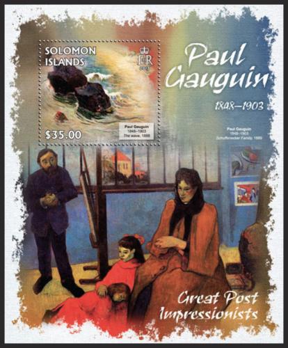Potovn znmka alamounovy ostrovy 2013 Umn, Paul Gauguin Mi# Block 142 Kat 12