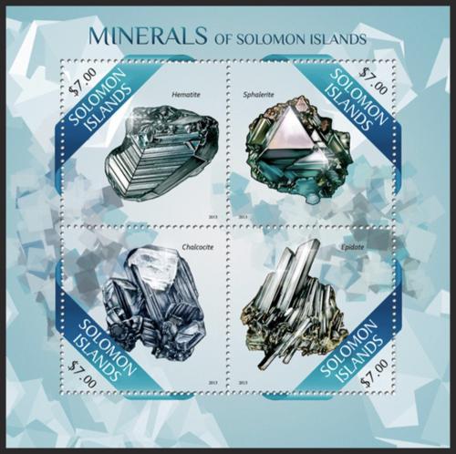 Poštovní známky Šalamounovy ostrovy 2013 Minerály Mi# 2017-20 Kat 9.50€