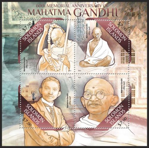 Poštovní známky Šalamounovy ostrovy 2013 Mahátma Gándhí Mi# 2067-70 Kat 9.50€