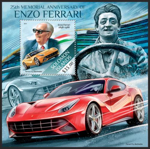 Potovn znmka alamounovy ostrovy 2013 Enzo Ferrari Mi# Block 201 Kat 12 - zvtit obrzek
