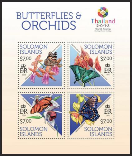 Potovn znmky alamounovy ostrovy 2013 Motli a orchideje Mi# 2137-40 Kat 9.50 - zvtit obrzek