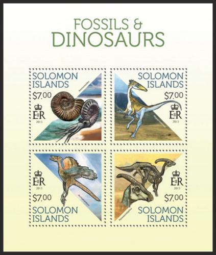 Potovn znmky alamounovy ostrovy 2013 Dinosaui a foslie Mi# 2152-55 Kat 9.50