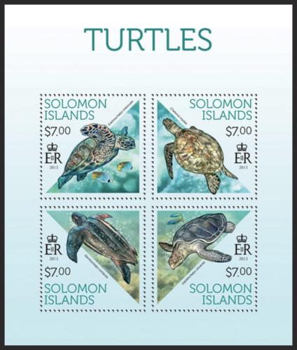 Poštovní známky Šalamounovy ostrovy 2013 Želvy Mi# 2157-60 Kat 9.50€