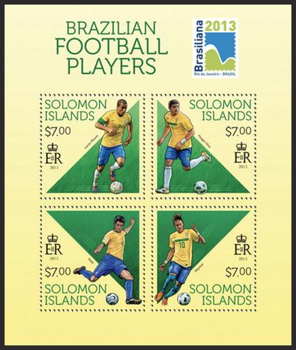 Poštovní známky Šalamounovy ostrovy 2013 Brazilský fotbal Mi# 2197-2200 Kat 9.50€ 