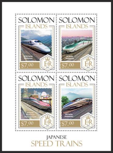 Poštovní známky Šalamounovy ostrovy 2013 Moderní lokomotivy Mi# 2227-30 Kat 9.50€