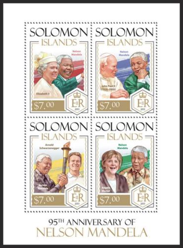 Poštovní známky Šalamounovy ostrovy 2013 Nelson Mandela Mi# 2277-80 Kat 9.50€