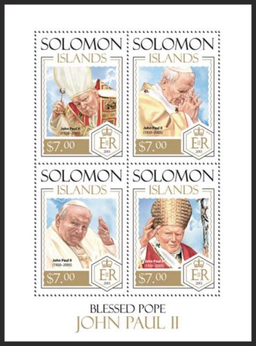 Poštovní známky Šalamounovy ostrovy 2013 Papež Jan Pavel II. Mi# 2282-85 Kat 9.50€