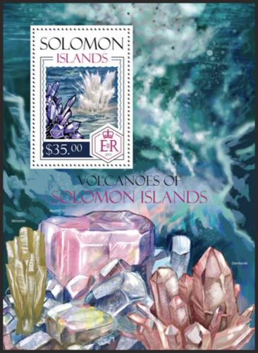 Poštovní známka Šalamounovy ostrovy 2014 Sopky a minerály Mi# Block 244 Kat 12€