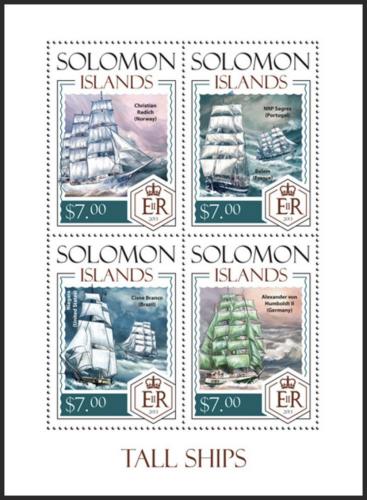 Poštovní známky Šalamounovy ostrovy 2014 Plachetnice Mi# 2342-45 Kat 9.50€