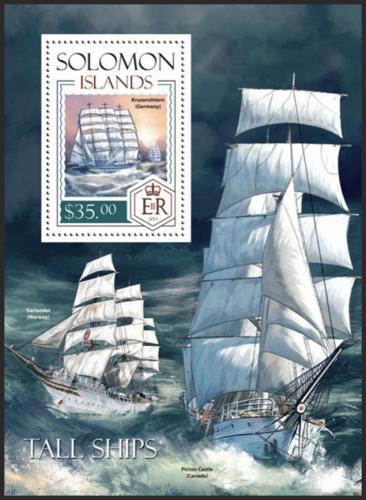 Poštovní známka Šalamounovy ostrovy 2014 Plachetnice Mi# Block 250 Kat 12€