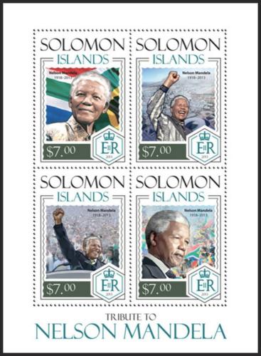 Poštovní známky Šalamounovy ostrovy 2014 Nelson Mandela Mi# 2362-65 Kat 9.50€