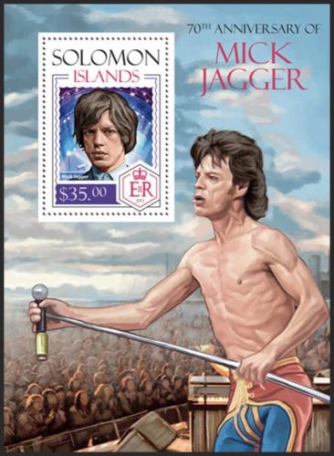 Poštovní známka Šalamounovy ostrovy 2014 Mick Jagger Mi# Block 275 Kat 12€