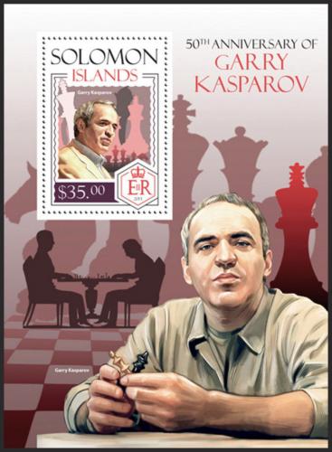 Poštovní známka Šalamounovy ostrovy 2014 Garri Kasparov Mi# Block 276 Kat 12€