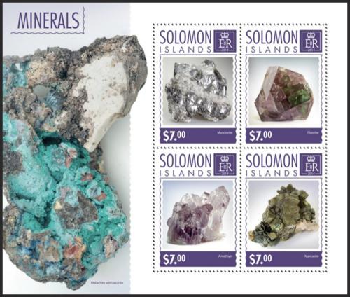 Poštovní známky Šalamounovy ostrovy 2014 Minerály Mi# 2792-95 Kat 9.50€