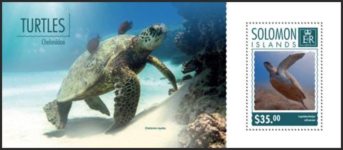 Poštovní známka Šalamounovy ostrovy 2014 Moøské želvy Mi# Block 346 Kat 12€