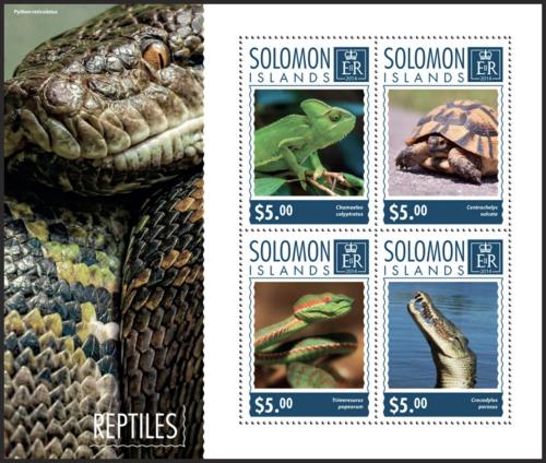Poštovní známky Šalamounovy ostrovy 2014 Obojživelníci a plazi Mi# 2907-10