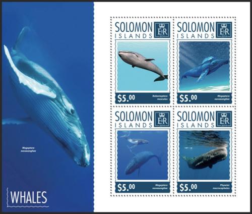 Poštovní známky Šalamounovy ostrovy 2014 Velryby Mi# 2947-50