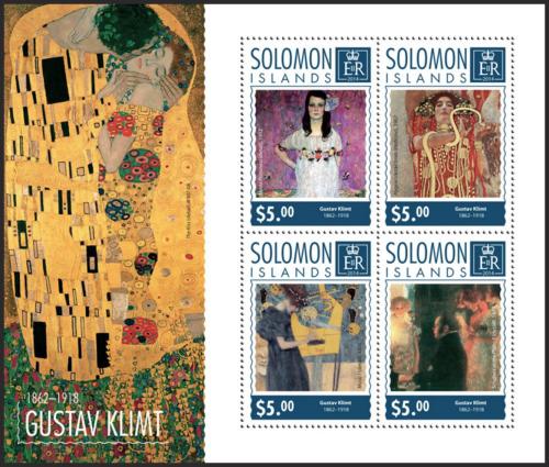 Poštovní známky Šalamounovy ostrovy 2014 Umìní, Gustav Klimt Mi# 2982-85