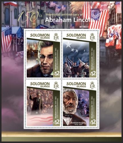 Poštovní známky Šalamounovy ostrovy 2015 Abraham Lincoln Mi# 3017-20 Kat 17€