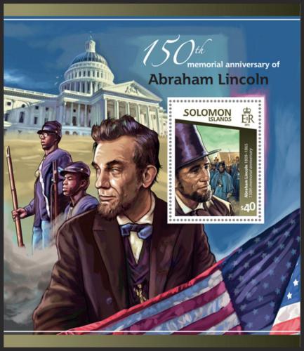 Poštovní známka Šalamounovy ostrovy 2015 Abraham Lincoln Mi# Block 385 Kat 14€