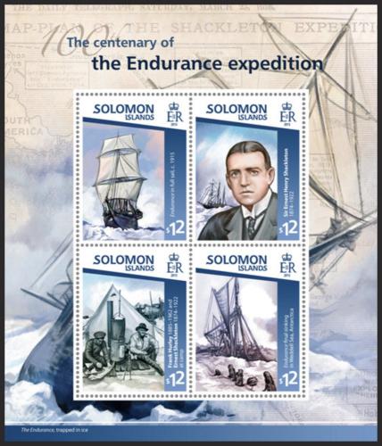 Poštovní známky Šalamounovy ostrovy 2015 Shackletonova expedice Mi# 3037-40 Kat 17€