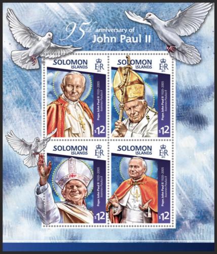 Poštovní známky Šalamounovy ostrovy 2015 Papež Jan Pavel II. Mi# 3047-50 Kat 17€