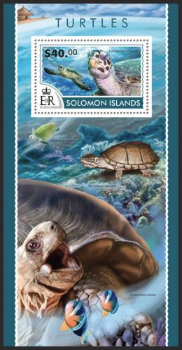 Poštovní známka Šalamounovy ostrovy 2015 Želvy Mi# Block 405 Kat 14€