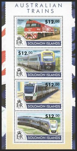 Poštovní známky Šalamounovy ostrovy 2015 Australské lokomotivy Mi# 3172-75 Kat 17€