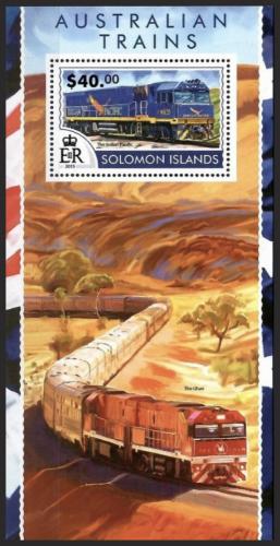 Poštovní známka Šalamounovy ostrovy 2015 Australské lokomotivy Mi# Block 416Kat 14€