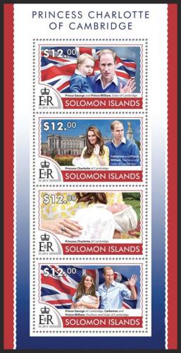 Poštovní známky Šalamounovy ostrovy 2015 Princezna Charlotte Mi# 3287-90 Kat 17€