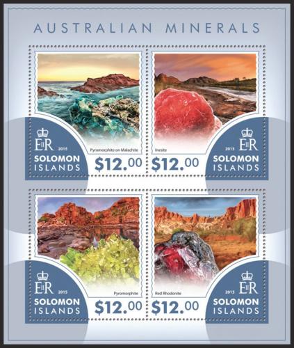 Poštovní známky Šalamounovy ostrovy 2015 Minerály Mi# 3292-95 Kat 17€