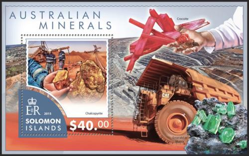 Poštovní známka Šalamounovy ostrovy 2015 Minerály Mi# Block 440 Kat 14€