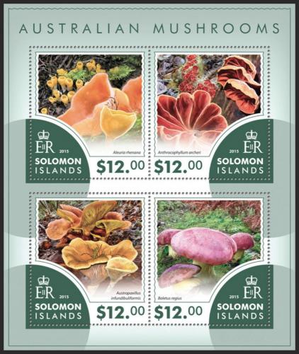 Poštovní známky Šalamounovy ostrovy 2015 Houby Mi# 3297-3300 Kat 17€