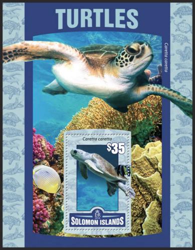 Poštovní známka Šalamounovy ostrovy 2016 Želvy Mi# Block 490 Kat 11€