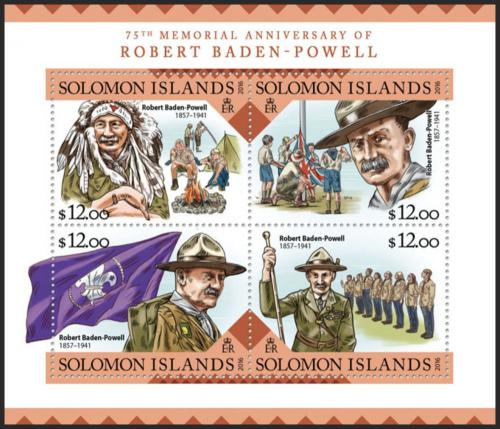 Poštovní známky Šalamounovy ostrovy 2016 Robert Baden-Powell Mi# 3676-79 Kat 14€