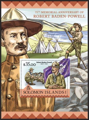 Poštovní známka Šalamounovy ostrovy 2016 Robert Baden-Powell Mi# Block 516 Kat 11€
