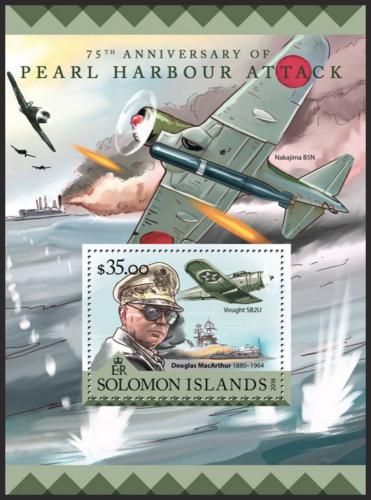 Potovn znmka alamounovy ostrovy 2016 tok na Pearl Harbor Mi# Block 517 Kat 11