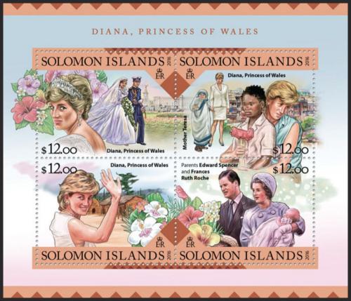 Potovn znmky alamounovy ostrovy 2016 Princezna Diana Mi# 3691-94 Kat 14 - zvtit obrzek