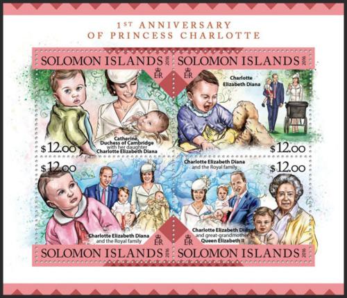 Poštovní známky Šalamounovy ostrovy 2016 Princezna Charlotte Mi# 3716-19 Kat 14€