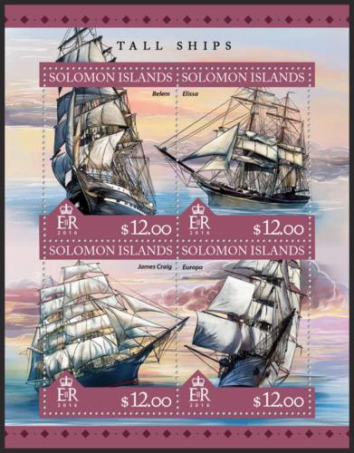 Poštovní známky Šalamounovy ostrovy 2016 Plachetnice Mi# 3781-84 Kat 14€ 