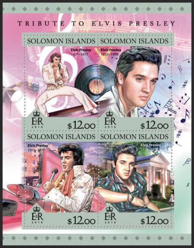 Potovn znmky alamounovy ostrovy 2016 Elvis Presley Mi# 3841-44 Kat 14