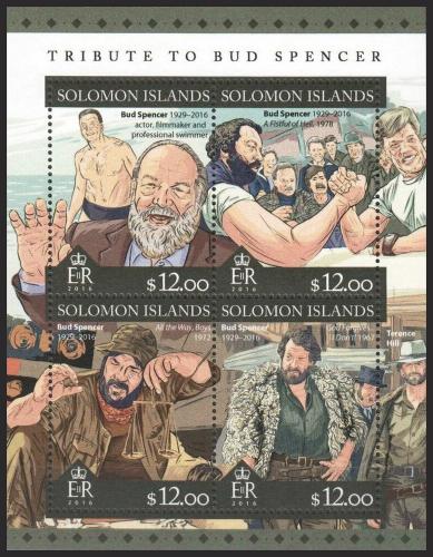Poštovní známky Šalamounovy ostrovy 2016 Bud Spencer Mi# 3851-54 Kat 14€