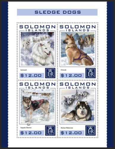 Poštovní známky Šalamounovy ostrovy 2016 Tažní psi Mi# 3891-94 Kat 14€