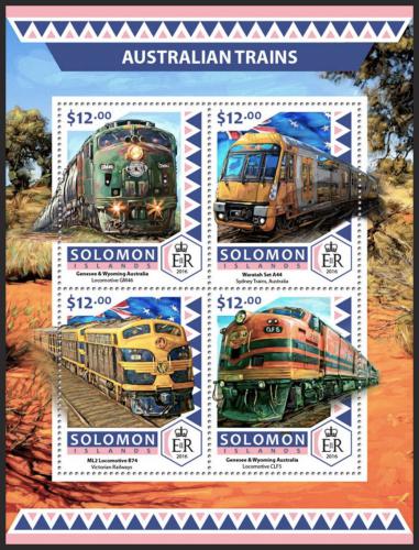 Poštovní známky Šalamounovy ostrovy 2016 Australské vlaky Mi# 4215-18 Kat 14€