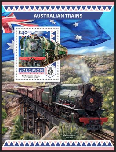 Poštovní známka Šalamounovy ostrovy 2016 Australské vlaky Mi# Block 595 Kat 12€