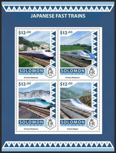 Poštovní známky Šalamounovy ostrovy 2016 Moderní lokomotivy Mi# 4220-23 Kat 14€