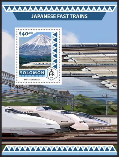 Poštovní známka Šalamounovy ostrovy 2016 Moderní lokomotivy Mi# Block 596 Kat 12€