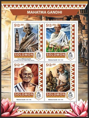 Poštovní známky Šalamounovy ostrovy 2016 Mahátma Gándhí Mi# 4240-43 Kat 14€